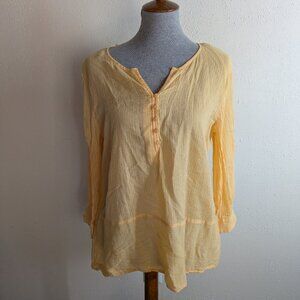 Yellow Liz Claiborne Quarter Sleeve Blouse